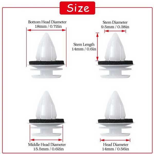 10 Clips De Fixation Pour Garniture De Porte BMW (E46, E90, Etc.) Et MINI - Référence 51471964684 / 56312886K