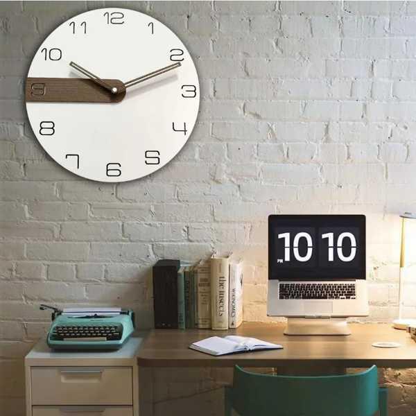 木製の白い掛け時計 高級二重層 立体の丸い時計 手作りの装飾 軽い｜crowdshop｜02