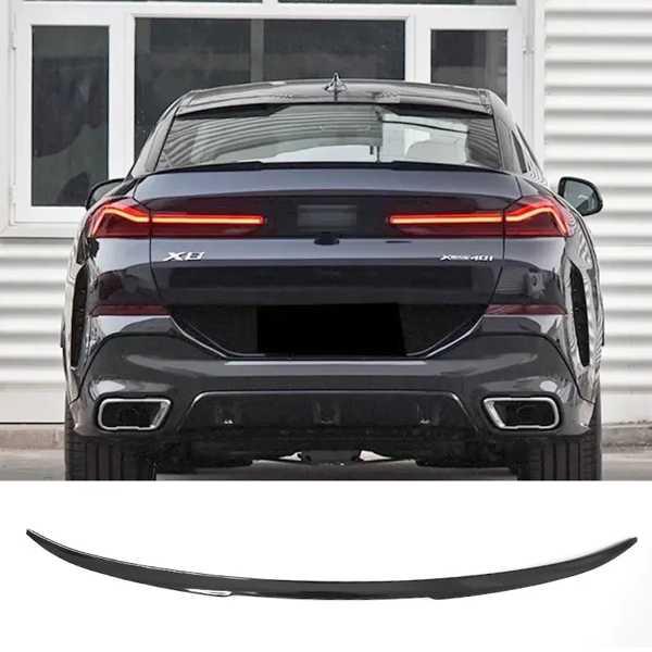 プラスチック製リアスポイラーg06 abs BMW x6 2020〜2024用の黒いテールフィンアクセサリー e68520db85dd