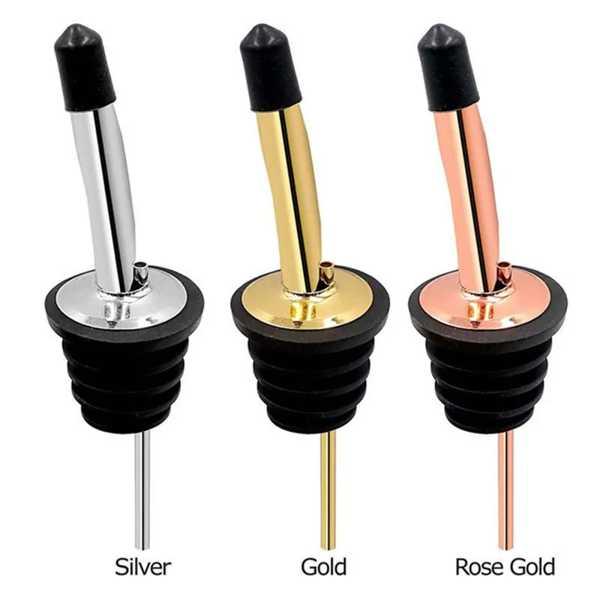 ステンレス鋼のワイン注ぎ口ディスペンサーボトルキャップリカースピリットフリーフロースパウトストッパーキッチンバーツール f37e83f5