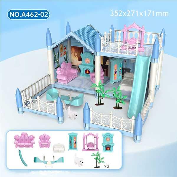 大きな3Dプリンセスハウス ピンクの城 スライドヤードキット付き