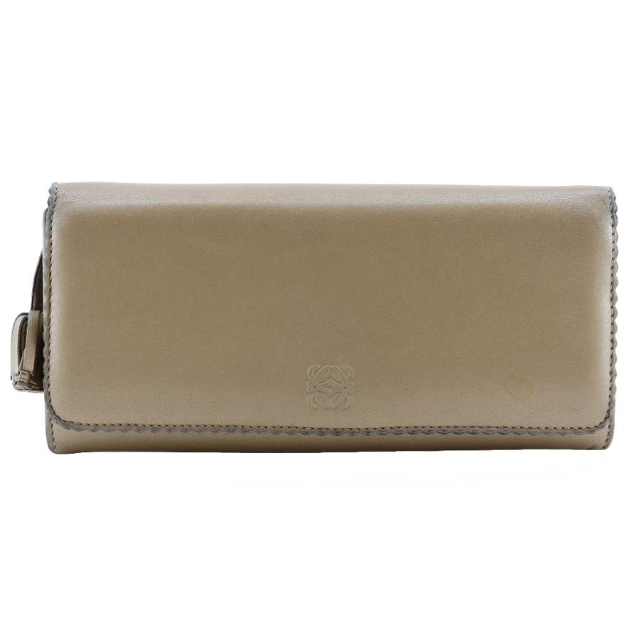 LOEWE ロエベ 182N81.F13 ラムスキン ベージュ 長財布 レディース 【中古】 LOEWE（ロエベ） 182N81.F13 長財布 ラムスキン ベージュ レディース