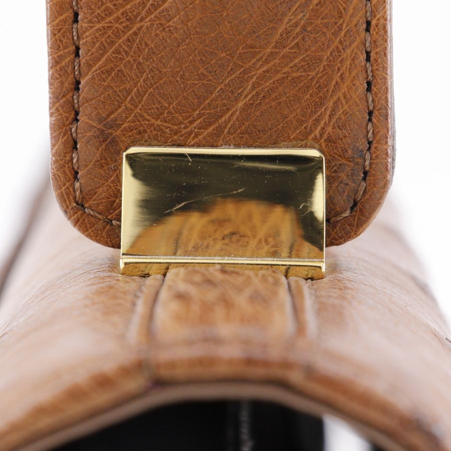 JRA ハンドバッグ オーストリッチ 茶 レディース【11203007】中古