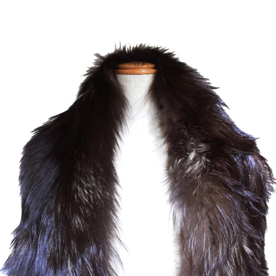 LOEWE ロエベ シルバーフォックス グレー ストール レディース 【中古】 LOEWE（ロエベ） シルバーフォックス ストール グレー レディース