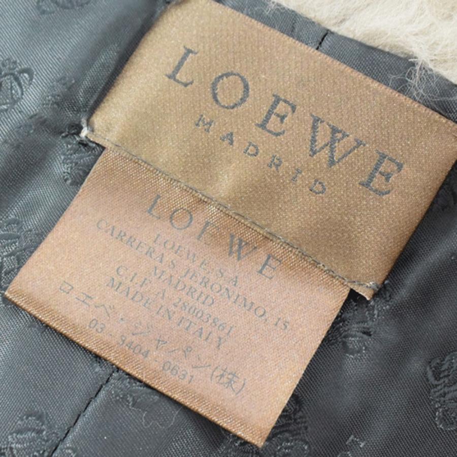 LOEWE ロエベ シルバーフォックス グレー ストール レディース 【中古】 LOEWE（ロエベ） シルバーフォックス ストール グレー レディース