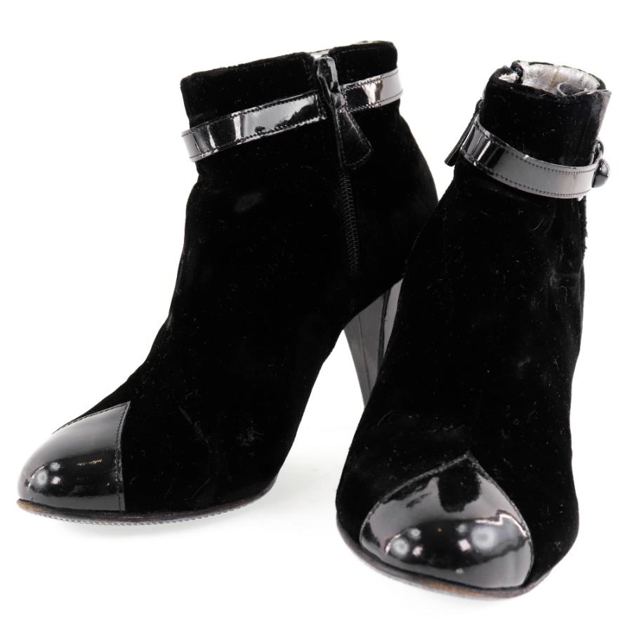 CHANEL（シャネル） ブーツ ベルベット 黒 レディース【16230404】中古