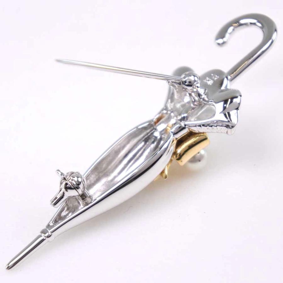 極美品✨MIKIMOTOミキモト アコヤパール ピンブローチ 傘 アンブレラ