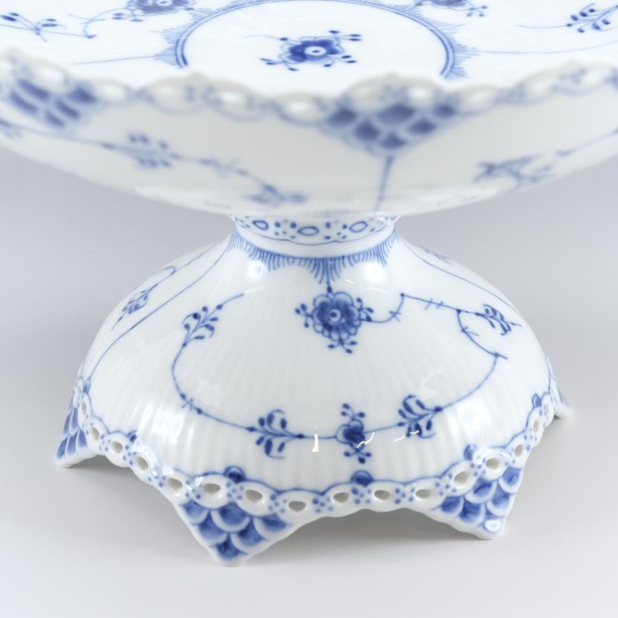 未使用ロイヤルコペンハーゲンブルーフルーテッド フルレースコンポート