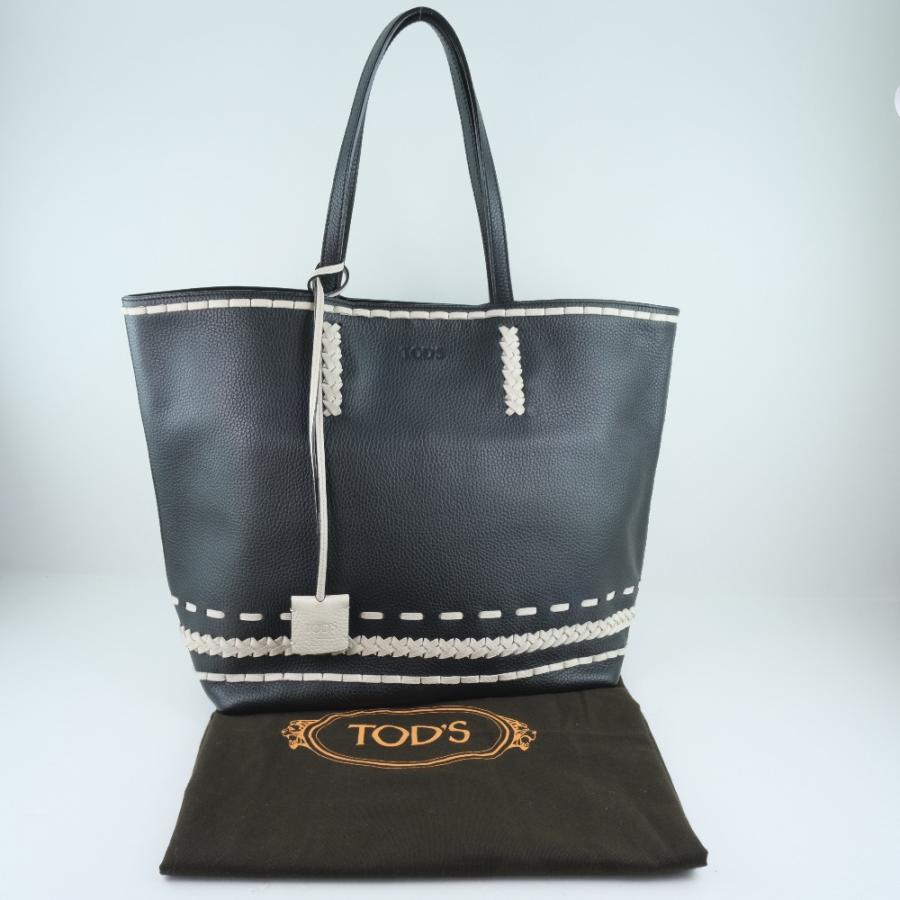 TOD'S トッズ トートバッグ カーフ 黒 レディース【51170373】中古