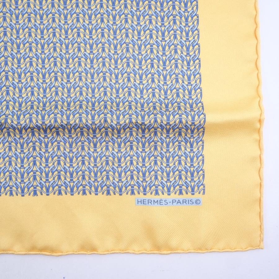 HERMES シルクスカーフ 42✖️42 HERMES（エルメス） カレ42 鎖 スカーフ シルク ベージュ レディース