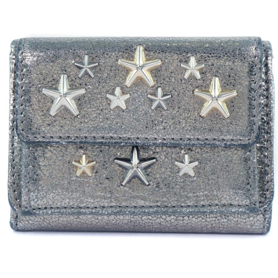 JIMMY CHOO ジミーチュウ スタースタッズ 三つ折り財布 カーフ
