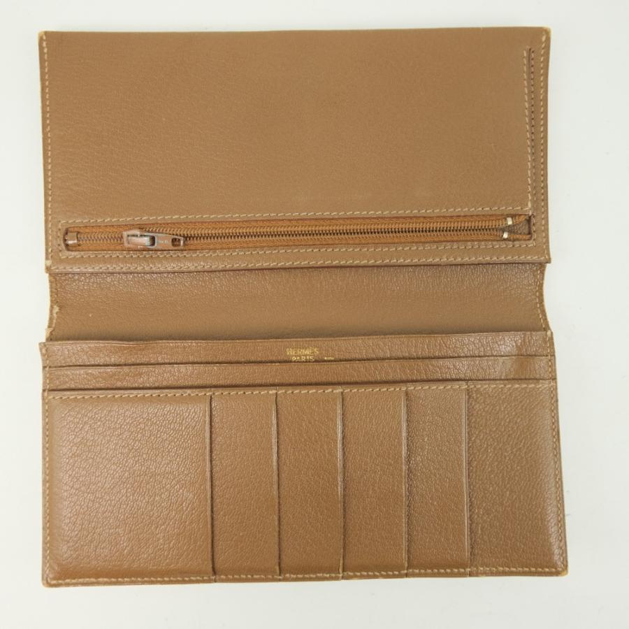 【HERMES】エルメス ベアン リザード 茶 □E ユニセックス 長財布 HERMES - 【HERMES】エルメス ベアン リザード 茶 □E ユニセックス 長
