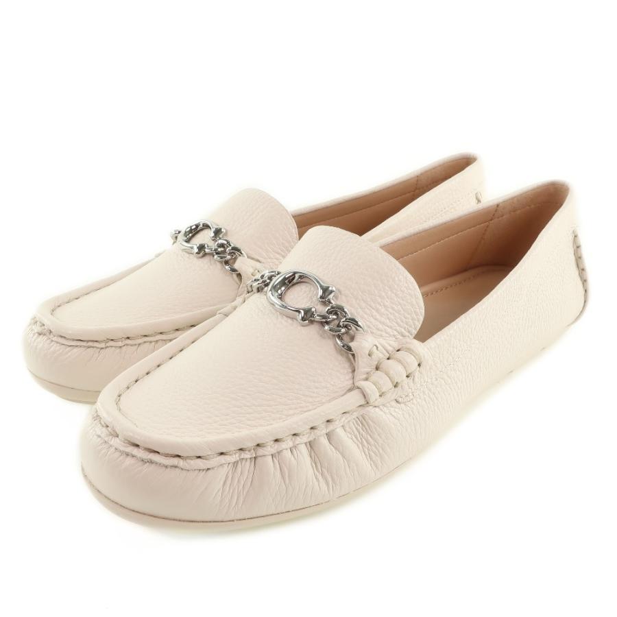 COACH コーチ ドライビングシューズ ローファー レザー 白 レディース