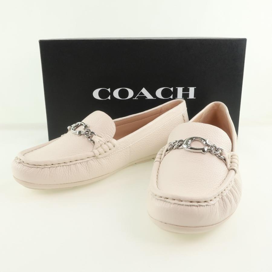COACH コーチ ドライビングシューズ ローファー レザー 白 レディース