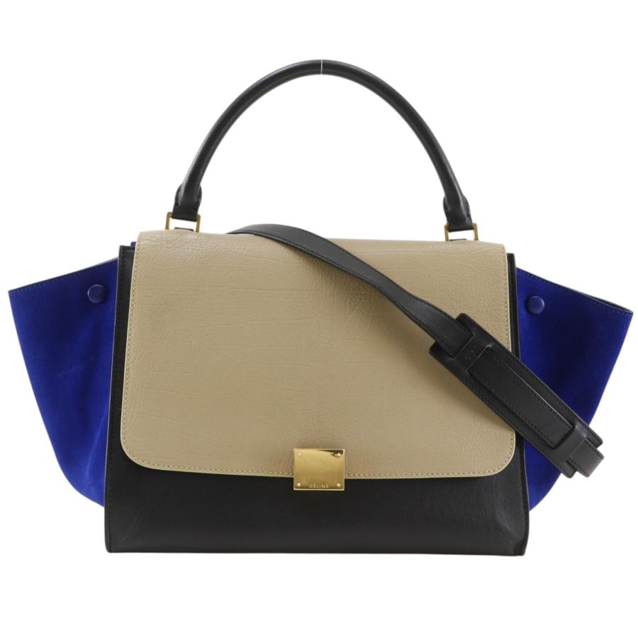 CELINE セリーヌ トラペーズ 2WAYショルダー ハンドバッグ カーフ 