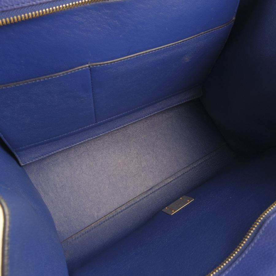 CELINE セリーヌ トラペーズ 2WAYショルダー ハンドバッグ カーフ 青  