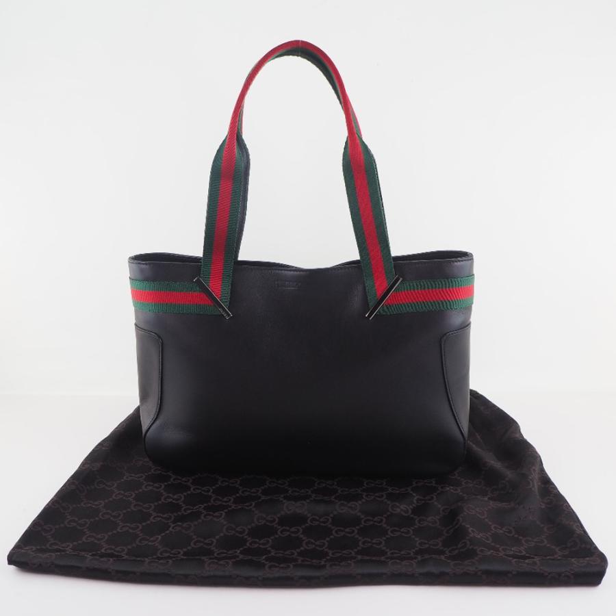 GUCCI グッチ 73983 トートバッグ カーフ 黒/赤/緑 レディース
