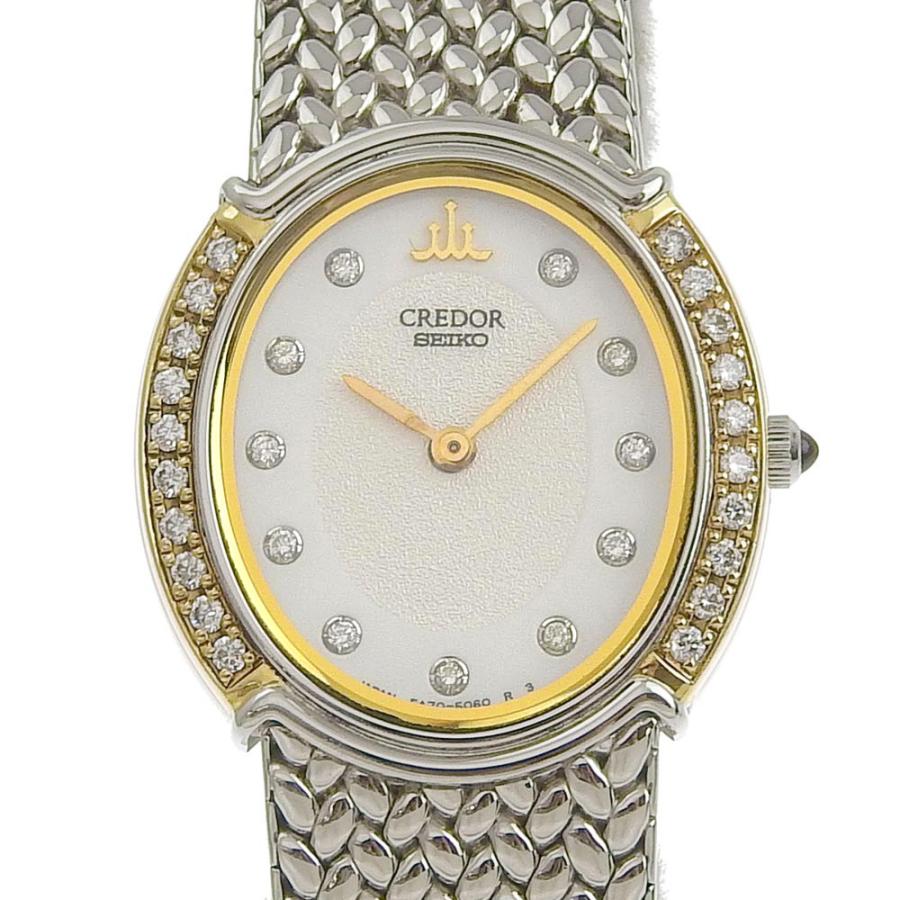 SEIKO セイコー クレドール ダイヤベゼル 5A70-3000 GSWE982 腕時計 SS