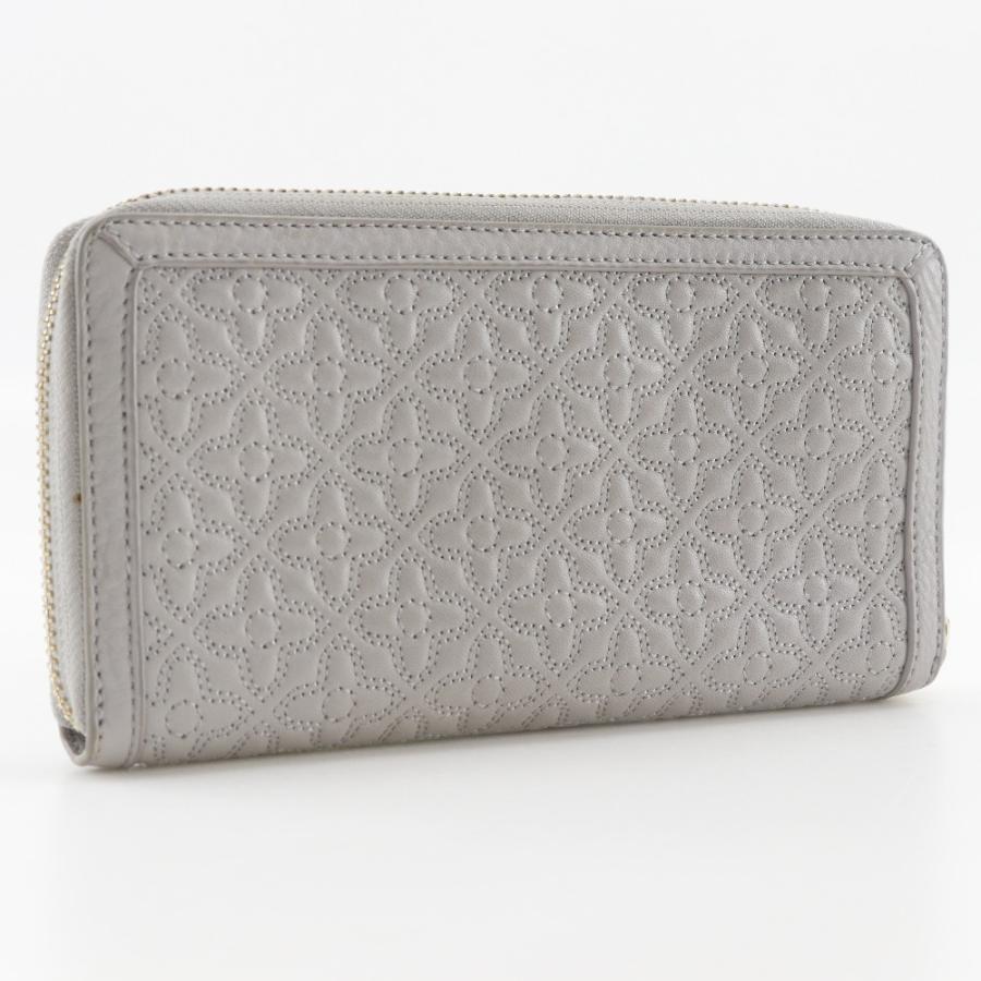 Tory Burch Robinson ラウンドファスナー 長財布 グレー TORY BURCH（トリーバーチ） 財布 ロビンソン ペブルド ジップ