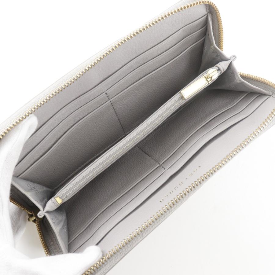 【Tory Burch】トリーバーチ ラウンドファスナー TTロゴ レザー グレー レディース 長財布 TORY BURCH（トリーバーチ） ラウンドファスナー TTロゴ 長財布 レザー