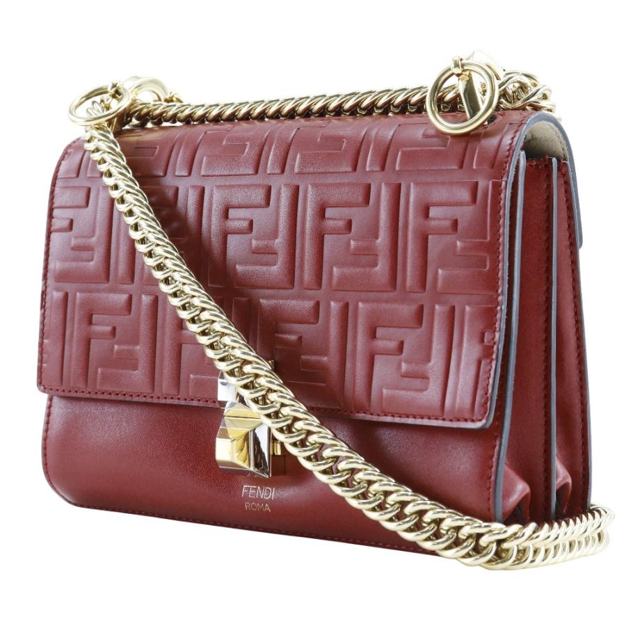 FENDI フェンディ ミニキャナイ 8M0381 A417 ショルダーバッグ カーフ 赤 レディース【G212024002】中古の画像