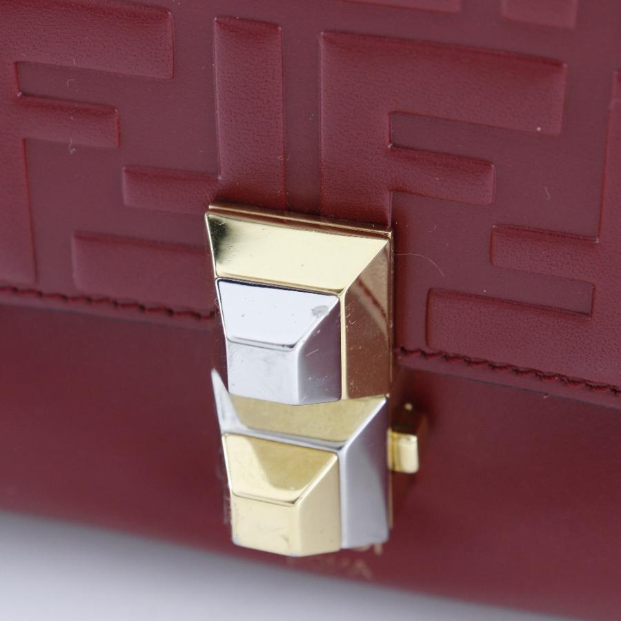 FENDI フェンディ ミニキャナイ 8M0381 A417 ショルダーバッグ カーフ 赤 レディース【G212024002】中古の画像