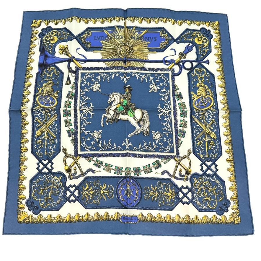 HERMES（エルメス） カレ42 LVDOVICVS MAGNVS 白い馬に跨ったルイ14世