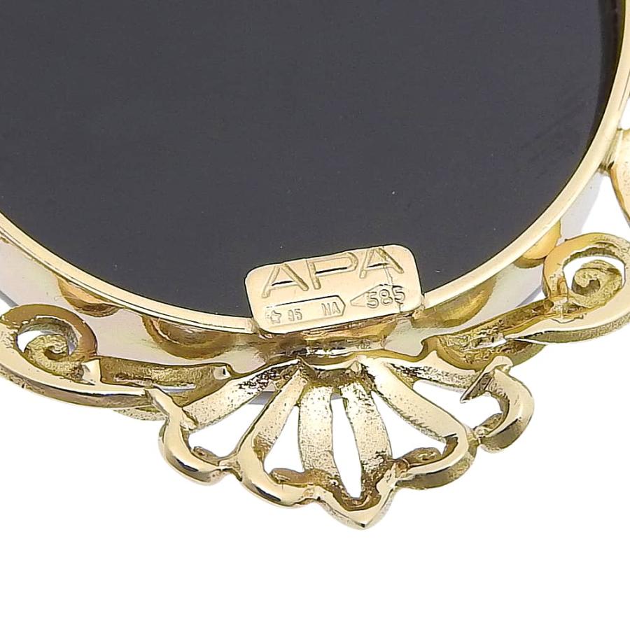 ペルニーチェ カメオ トップ ブローチ K18 13.8g ゴールド【中古  