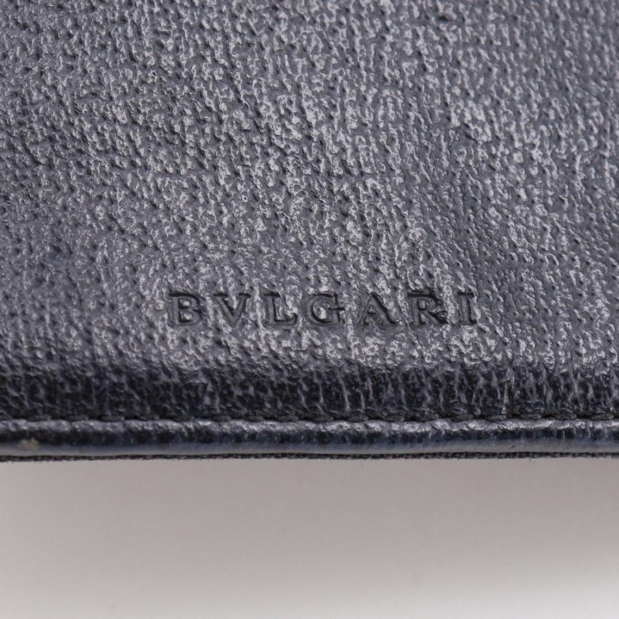 BVLGARI（ブルガリ） ロゴマニア 札入れ 二つ折り財布 キャンバス 黒