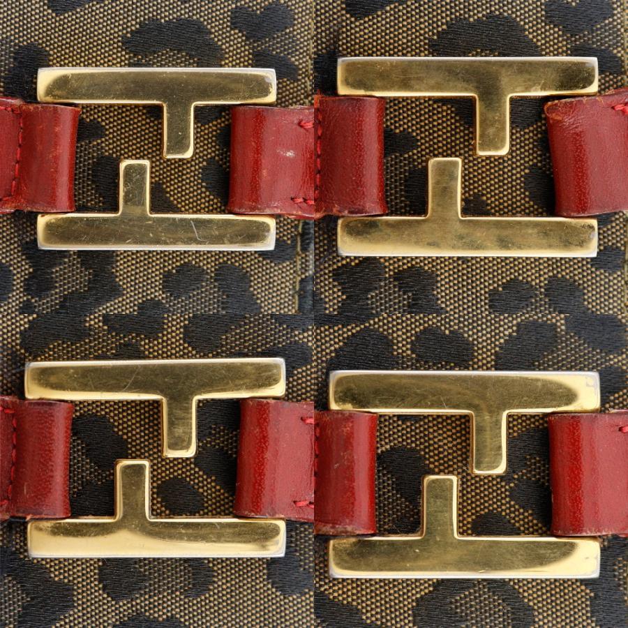 FENDI ヒョウ柄ハンドバッグ 可愛いハンドル　軽量　今年のラッキーカラー赤 FENDI（フェンディ） ウォレットバッグ レオパード ヒョウ柄