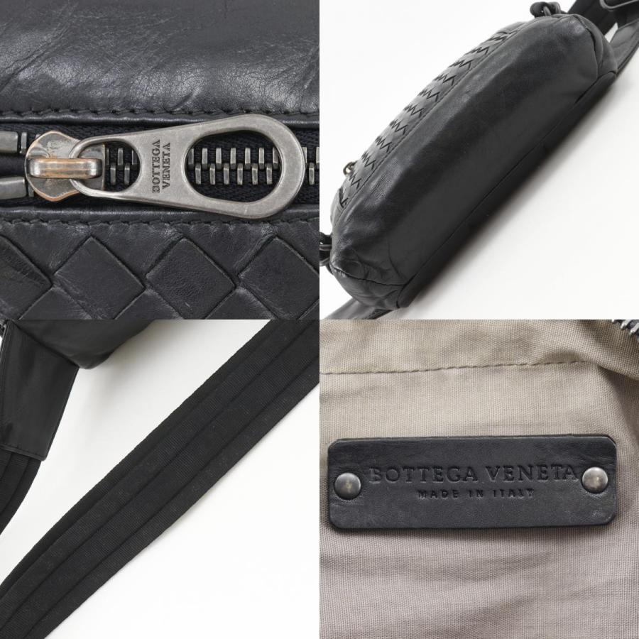 ✨美品✨ボッテガベネタ イントレチャート ウエストバッグ レザー ブラック BOTTEGA VENETA（ボッテガ・ヴェネタ） バッグ メンズ ボディバッグ