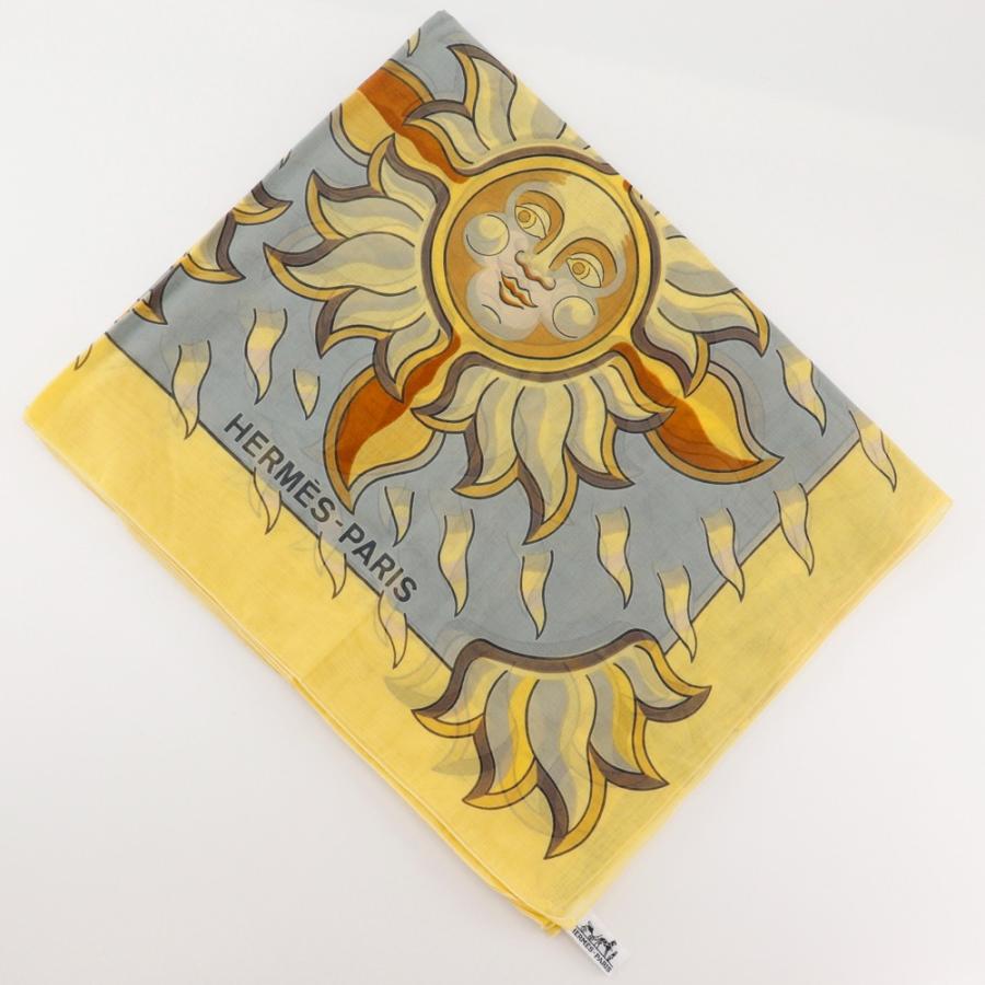 HERMES（エルメス） パレオ 太陽 ストール コットン 黄 レディース