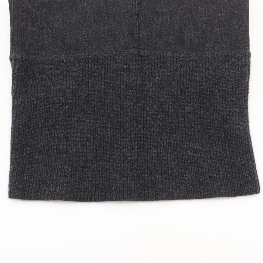 CHANEL シャネル ニット切り替え 03A P21735W03184 スカート デニム×ウール 黒 レディース【H141126318】中古の画像