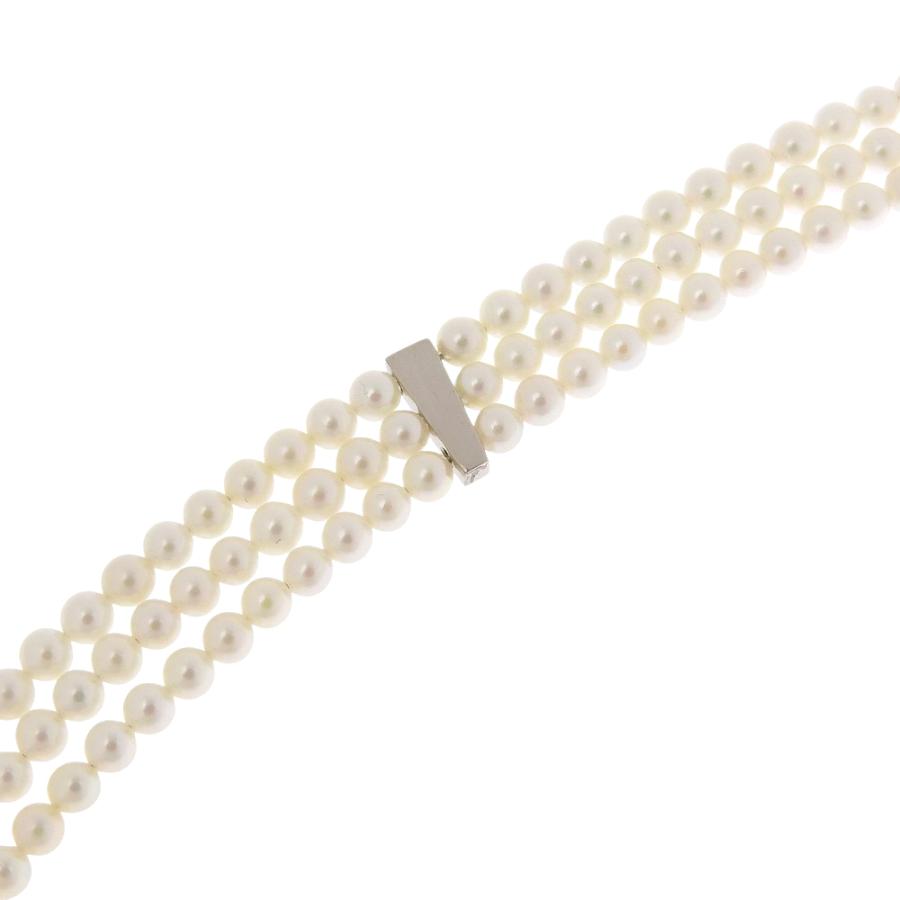 ベビーパール 3連 ネックレス K14ホワイトゴールド×真珠 約20.1g