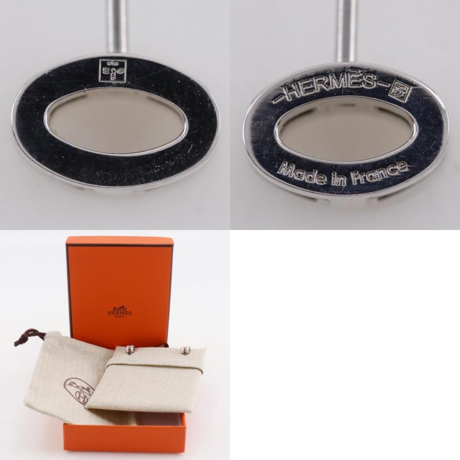 HERMES（エルメス） ポップアッシュ ミニ ピアス 金属製×エナメル 白 