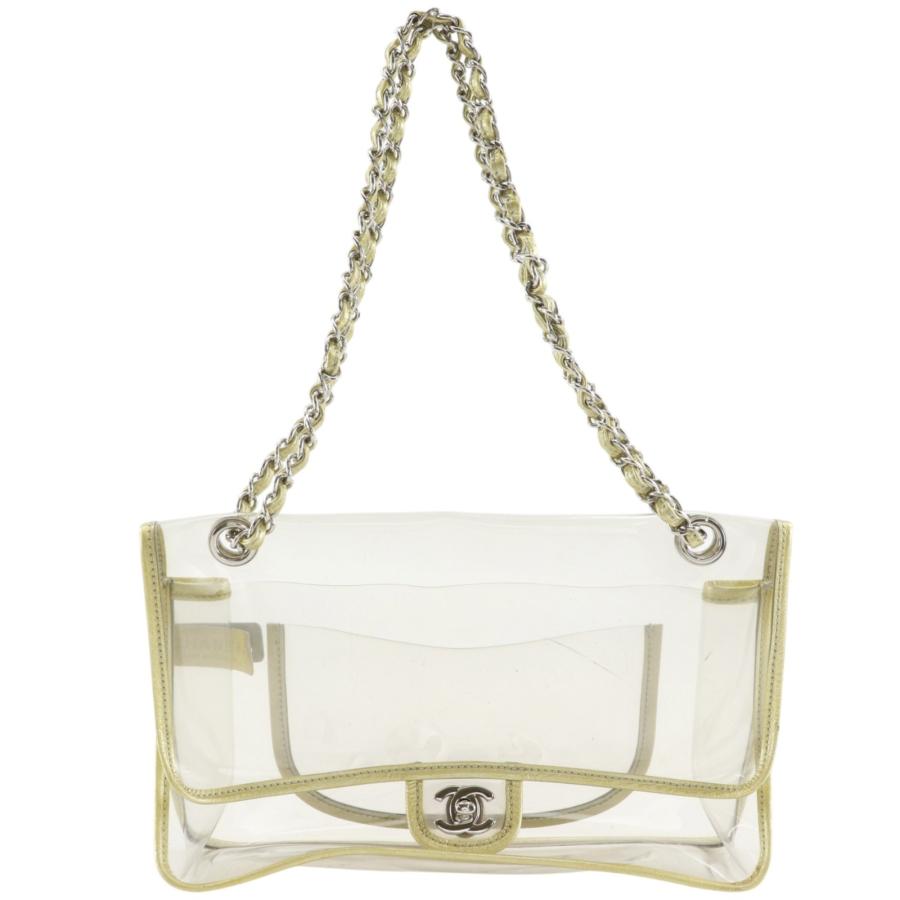 CHANEL アイボリー チェーンショルダーバッグ CHANEL（シャネル） チェーンショルダー ショルダーバッグ ビニール