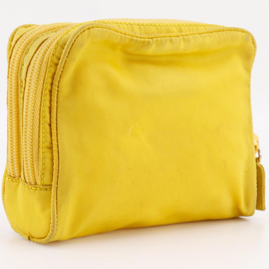 PRADA（プラダ） ポーチ ナイロン 黄 ユニセックス【H151626564】中古