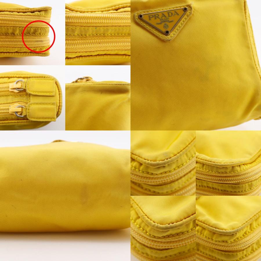 PRADA（プラダ） ポーチ ナイロン 黄 ユニセックス【H151626564】中古