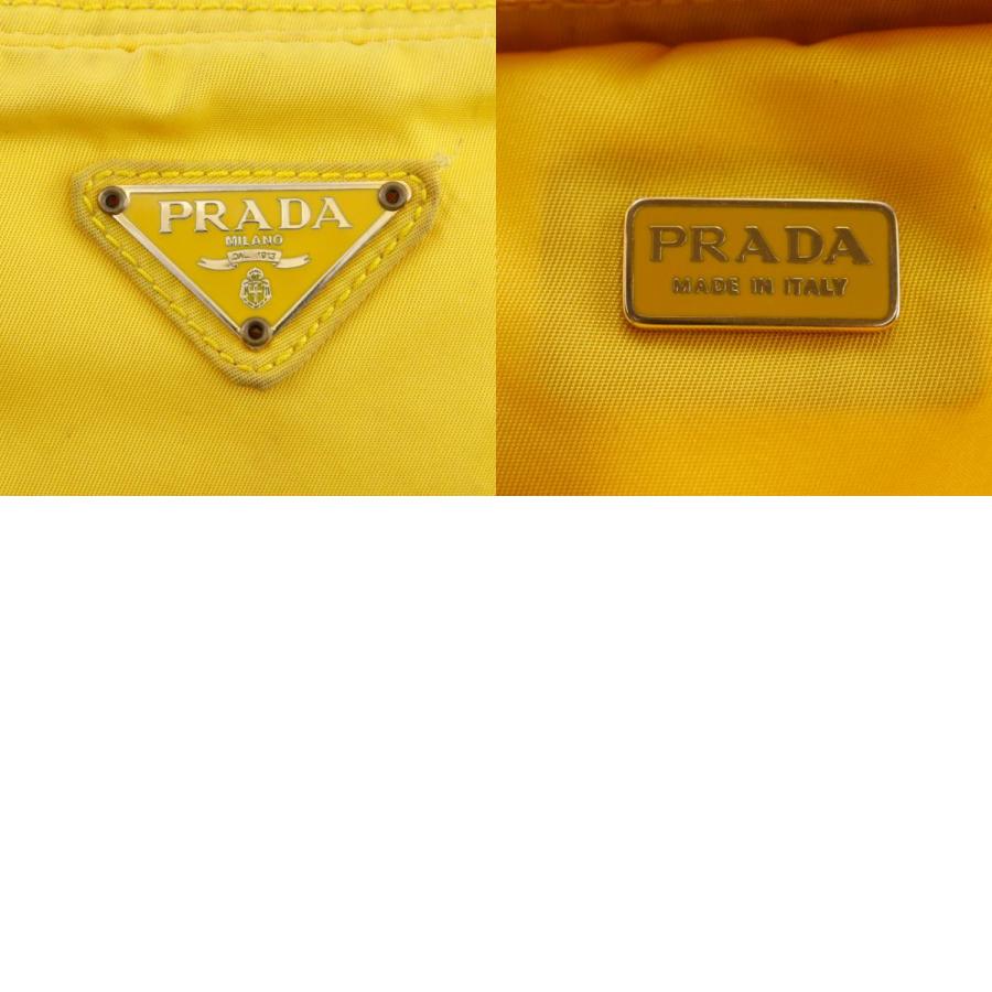 PRADA（プラダ） ポーチ ナイロン 黄 ユニセックス【H151626564】中古