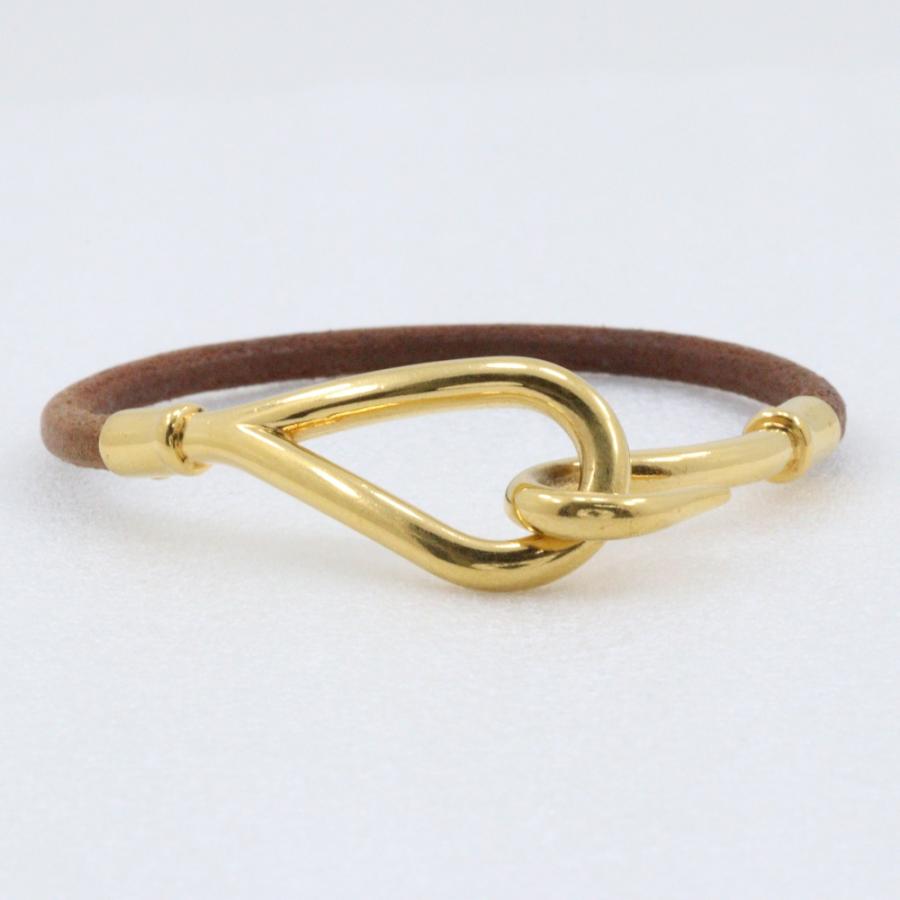 HERMES（エルメス） ジャンボ ブレスレット 金メッキ×レザー 約10.2g