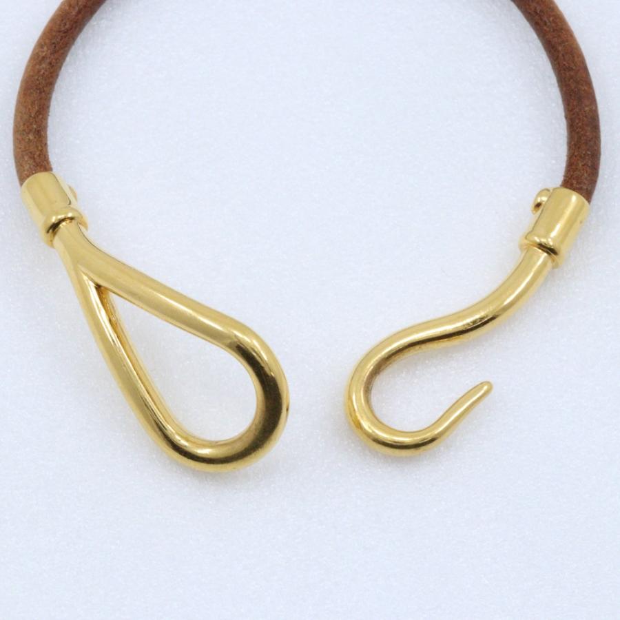 HERMES（エルメス） ジャンボ ブレスレット 金メッキ×レザー 約10.2g