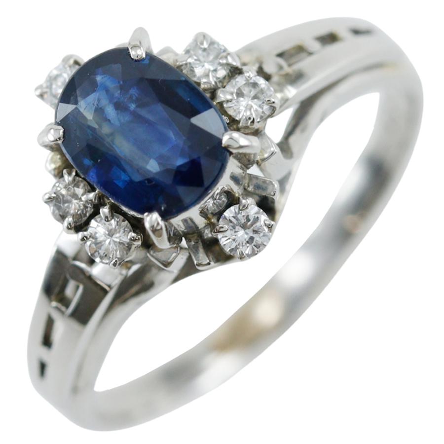 Pt850/K18 サファイア・ダイヤモンド リング 品番c23-204