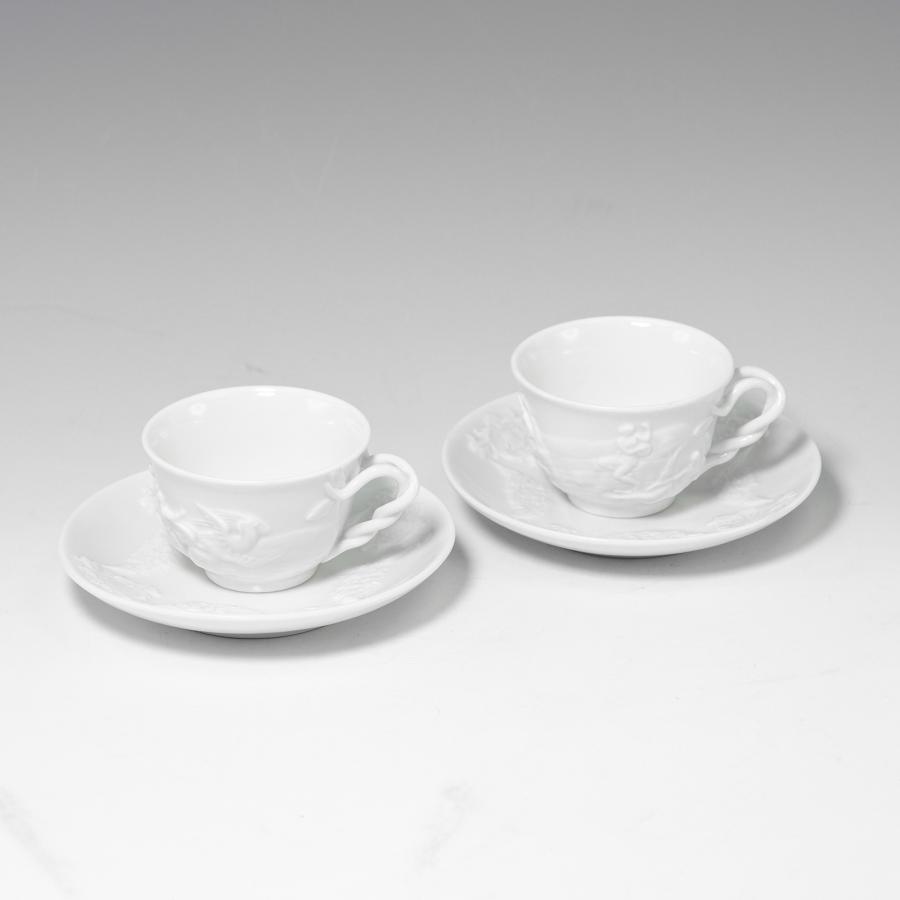 リチャードジノリ　カポディモンテホワイト　クリームカップ　2客セット RICHARD GINORI/リチャードジノリ】カポディモンテホワイト カップ