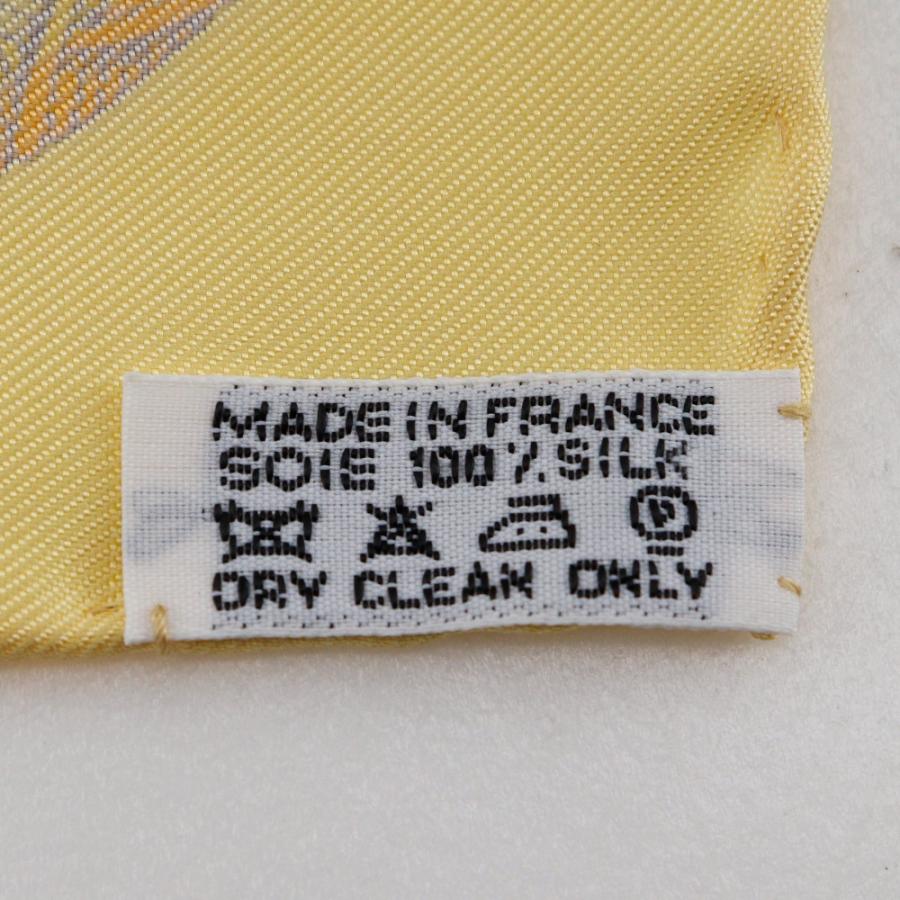 HERMES エルメス カレ42 AMOURS アモーレ ひまわり スカーフ シルク 黄  