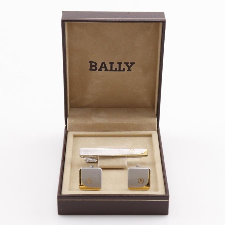 Bally（バリー） Bロゴ カフスセット タイピン 金属製 シルバー メンズ