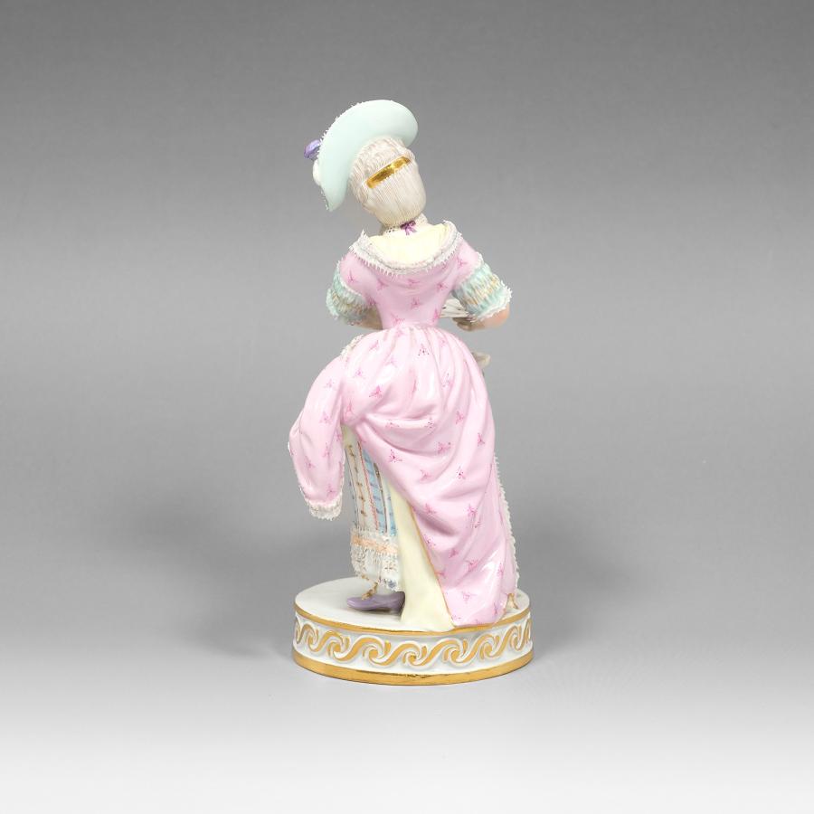 マイセン Meissen トランプする女性 カードプレイヤー 置物 オブジェ