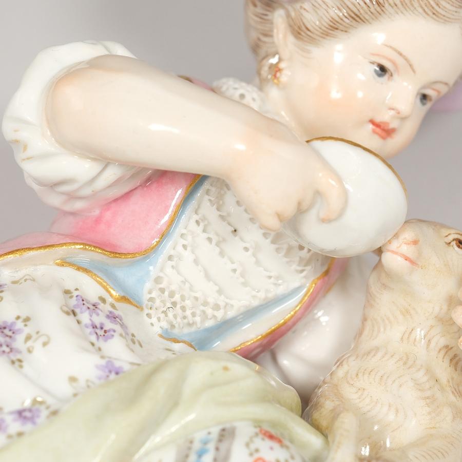 マイセン Meissen 羊飼いの少女 置物 オブジェ【H172225570】中古 : 質