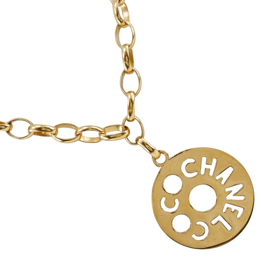 CHANEL シャネル ラウンドロゴ ヴィンテージ ネックレス 金メッキ 約 