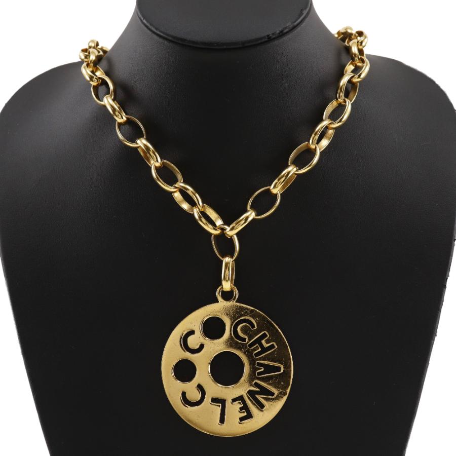 CHANEL（シャネル） ラウンドロゴ ヴィンテージ ネックレス 金メッキ 