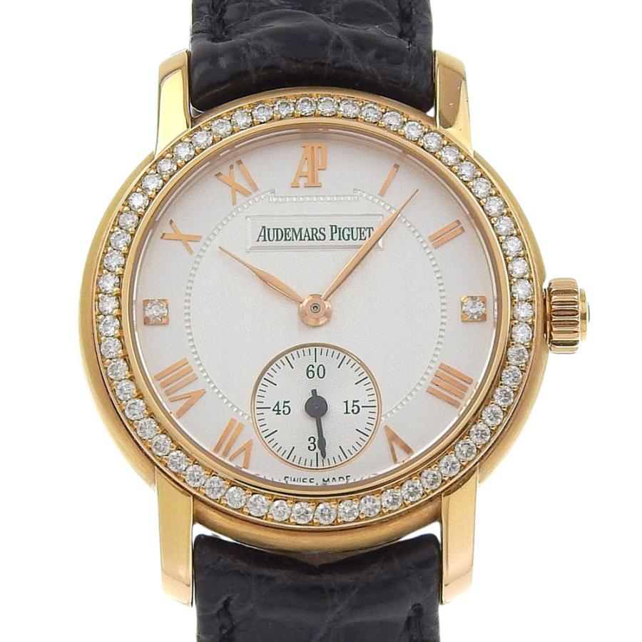 【AUDEMARS PIGUET】オーデマ・ピゲ ジュールオーデマ cal.3090 77213OR.Z.0001CR.01 K18ピンクゴールド×ダイヤモンド×クロコダイル 手巻き スモールセコンド レディース シルバー文字盤 腕時計 AUDEMARS PIGUET オーデマ・ピゲ ジュールオーデマ cal.3090 77213OR.Z